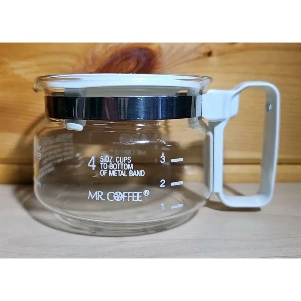 Mr. Coffee 4 Cup Replacement Glass Coffee Pot Carafe White Handle